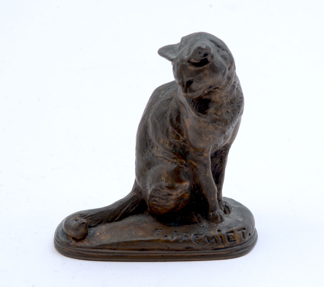 Appraisal: FREMIET Emmanuel French - Seated Cat Bronze '' h signed