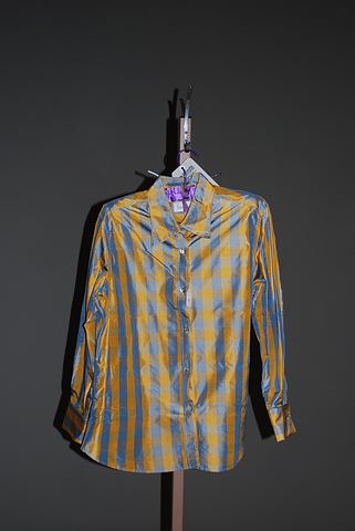 Appraisal: Bill Blass raw silk long sleeve blouse button front shirt