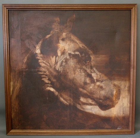 Appraisal: Oil on tar on canvas equine portrait by Rachel Nocera