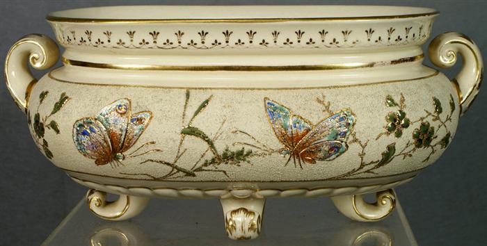 Appraisal: Taylor Tunnicliff Brocade oval footed serving bowl butterflies and flowers