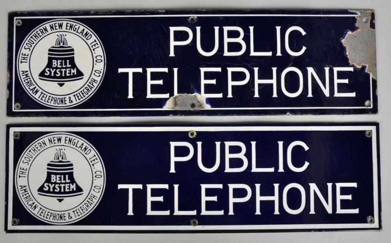 Appraisal: Lot of Porcelain Bell Telephone Signs Condition Good - Very