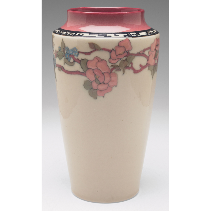 Appraisal: Rookwood vase beautiful porcelain glaze blue and pink flowers on