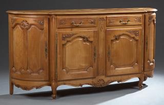 Appraisal: French Louis XV Style Parquetry Inlaid Cherry Side French Louis