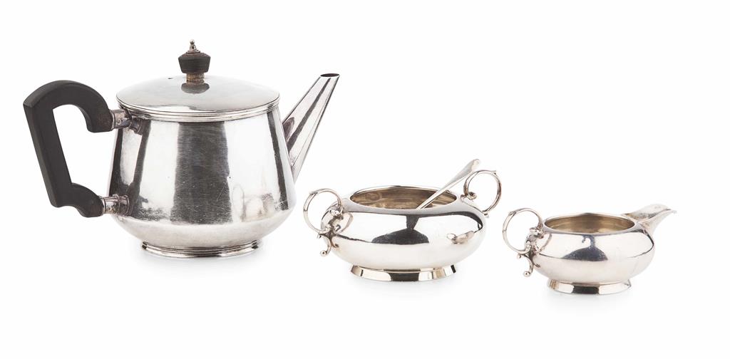 Appraisal: ASSEMBLED THREE PIECE SILVER TEA SERVICE EARLY TO MID TH