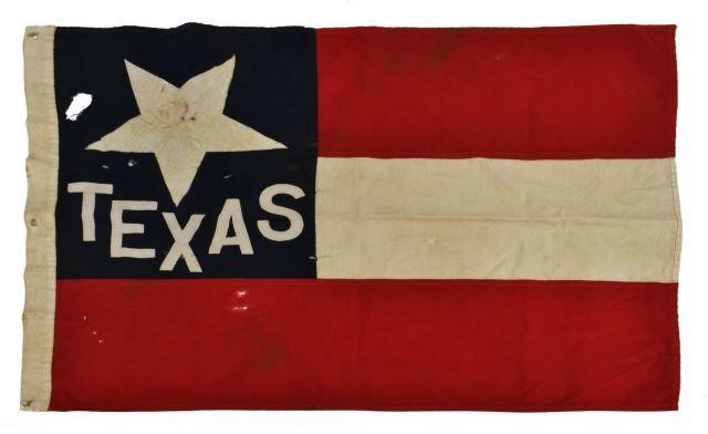 Appraisal: Vintage Texas flag of unknown historic background machine sewn possibly