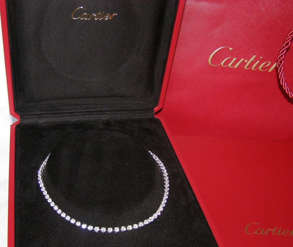 Appraisal: Cartier ct Diamond Necklace Retail Cartier Platinum Diamond Tennis Line