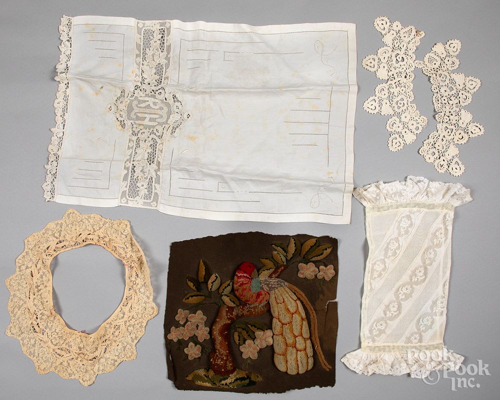 Appraisal: Group of textiles Group of textiles to include a trapunto