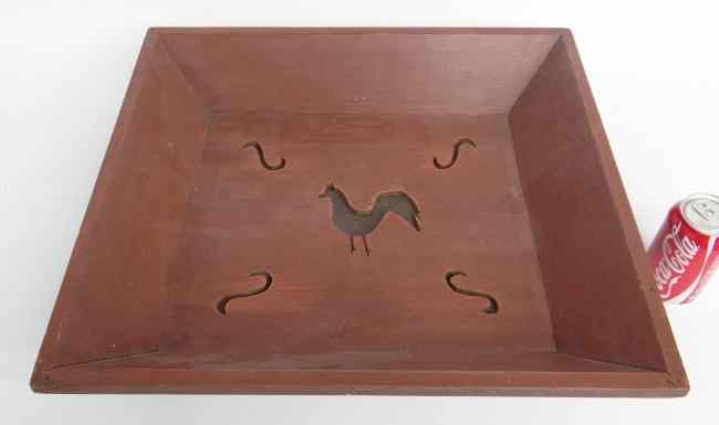 Appraisal: Painted Canadian rooster tray '' x '' x ''