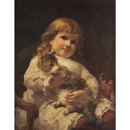 Appraisal: Frederic Arthur Bridgman American - Young Girl with a Cat