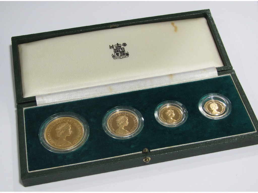 Appraisal: A Royal Mint gold proof coin set comprising sovereign and