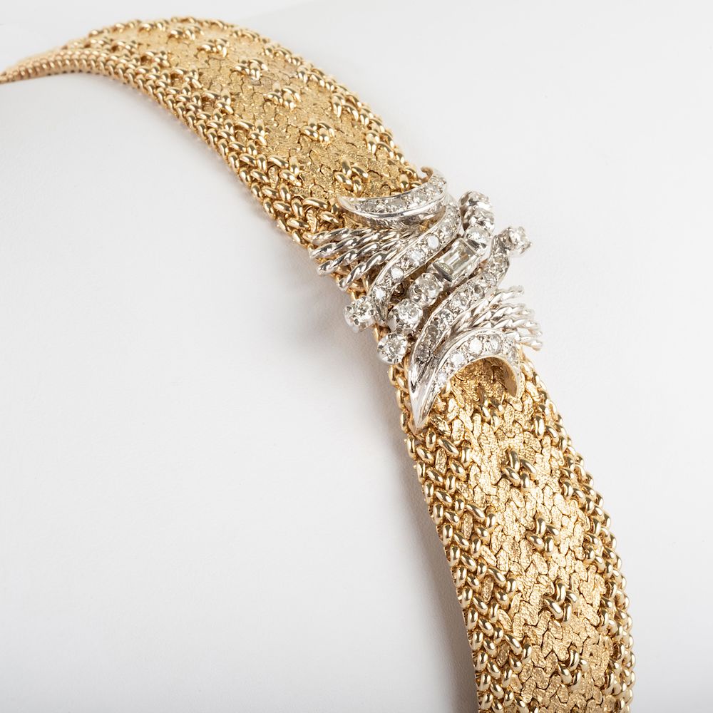 Appraisal: k Gold and Diamond Bracelet k Gold and Diamond Bracelet