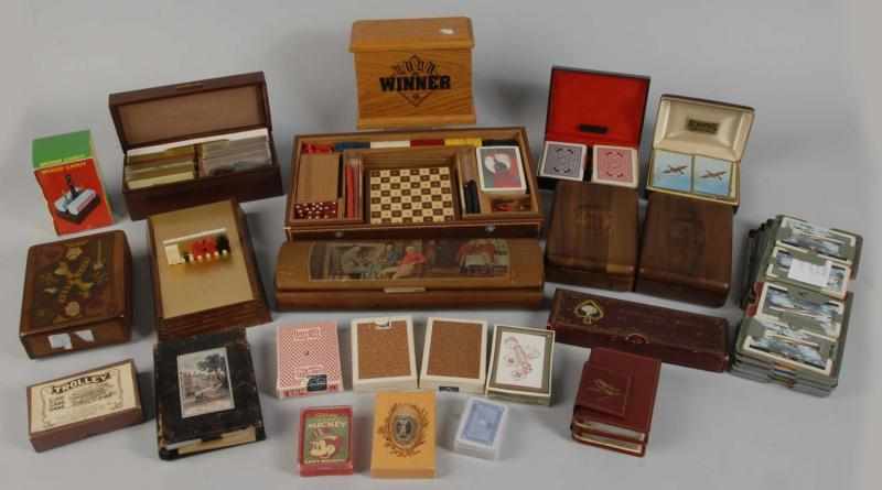 Appraisal: Lot of Boxes for Cards Playing Cards Condition Excellent Size