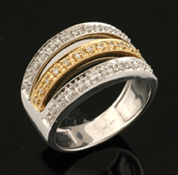 Appraisal: DIAMOND DRESS RING IN CT TWO TONE GOLD