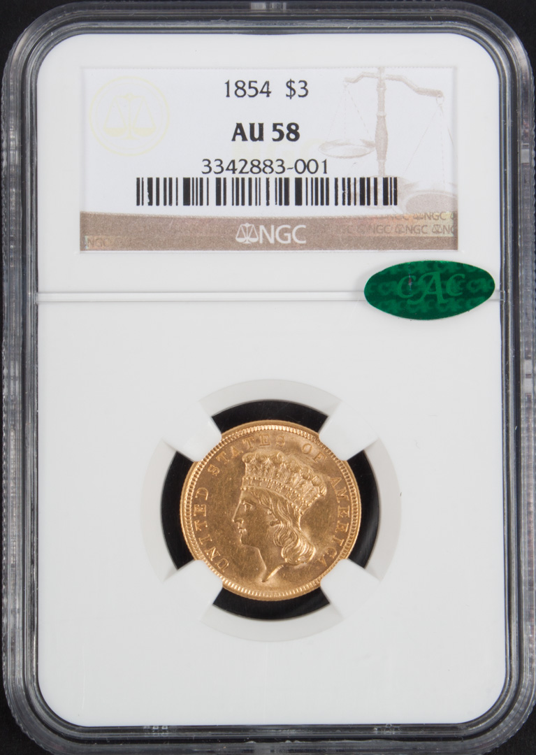 Appraisal: United States Indian type gold piece AU- in NGC slab