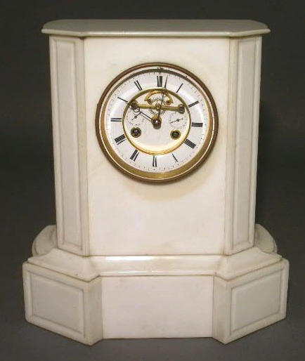 Appraisal: French marble mantel clock by Fenon F Margotin Paris with