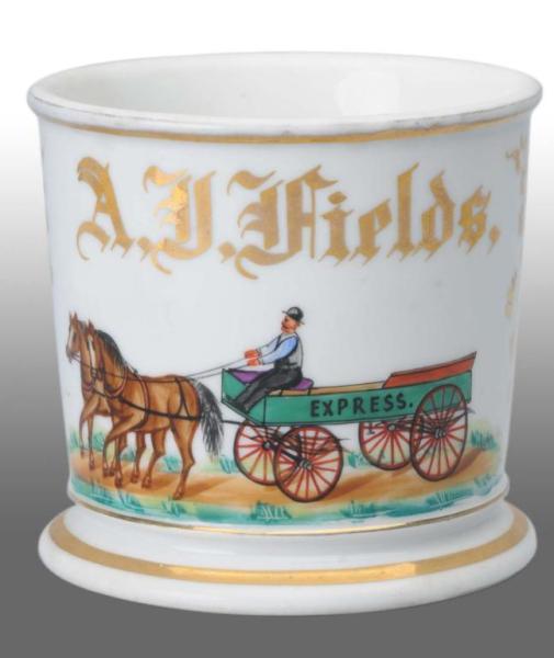 Appraisal: Horse-Drawn Express Market Wagon Shaving Mug Description Marked E Beringinghaus