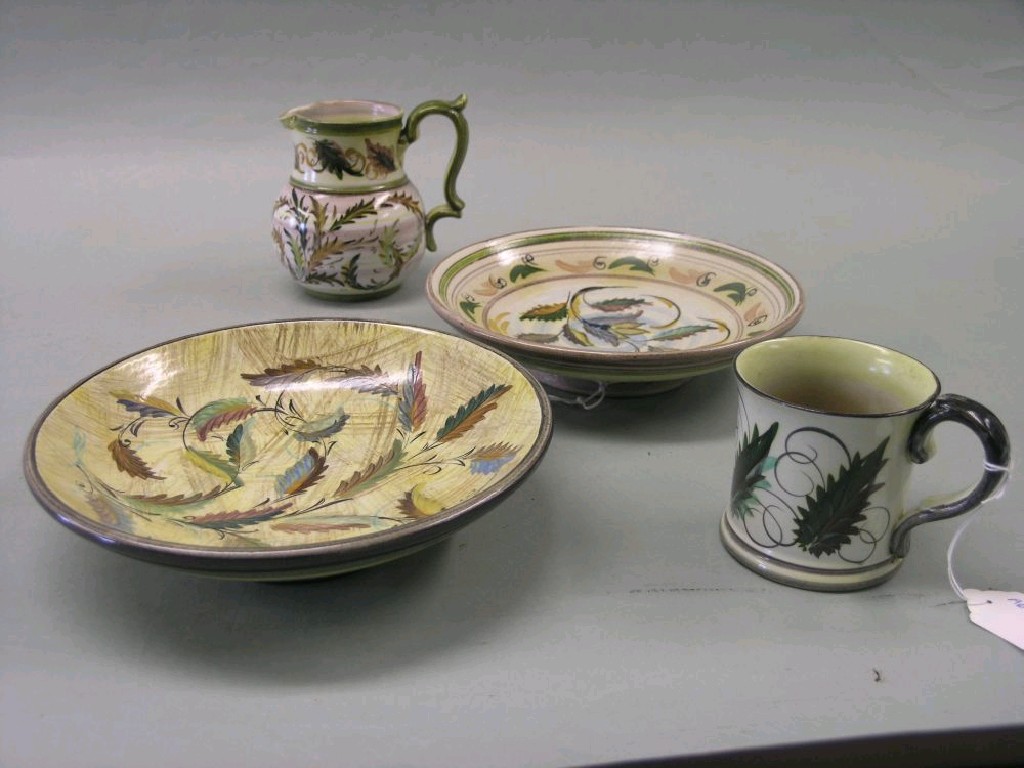 Appraisal: Four items of Glynn pottery jug mug and two footed