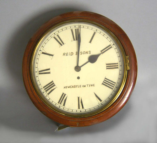 Appraisal: Mahogany gallery clock inscribed Reid Sons together with another dia