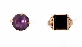 Appraisal: A vintage ct gold simulated Alexandrite dress ring and a