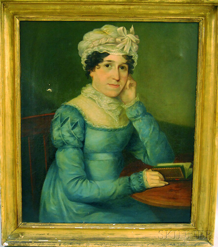 Appraisal: American School th Century Portrait of a Lady Reading Unsigned