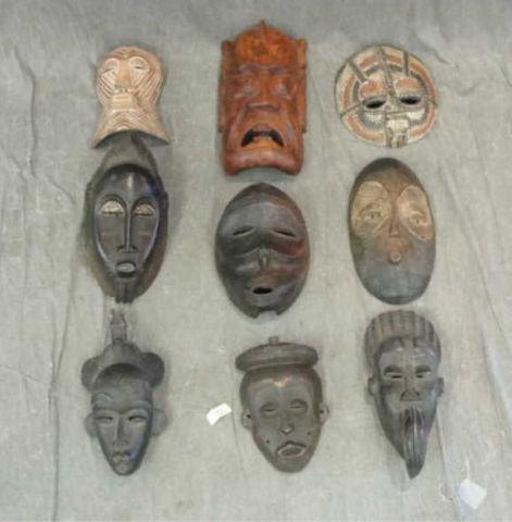 Appraisal: Lot of African and Asian Masks From a Long Island