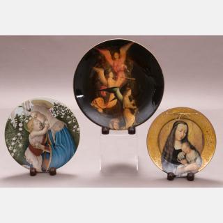 Appraisal: A Group of Three Decorative Plates Depicting Religious Themes th