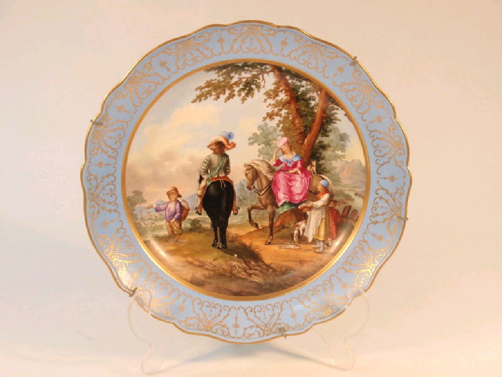 Appraisal: A thC Meissen porcelain shallow dish painted to the centre