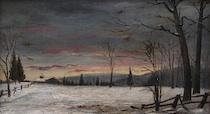 Appraisal: Unknown Artist American th Century A winter sunset in the