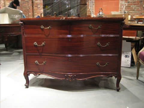 Appraisal: GEORGE III STYLE MAHOGANY CHEST OF DRAWERS th c with