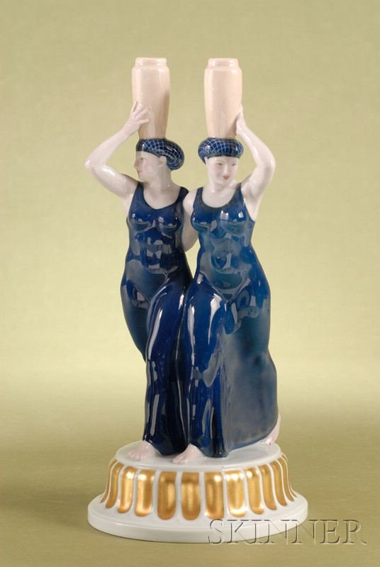 Appraisal: KPM Porcelain Figural Group Germany early th century underglaze enamel