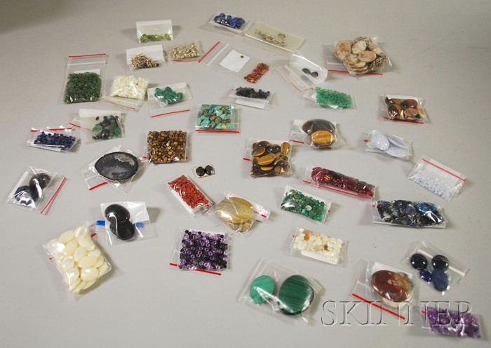 Appraisal: Large Group of Unmounted Semi-precious and Hardstones including malachite agate