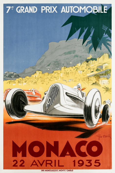 Appraisal: piece Color Lithographic Poster Ham Geo e Grand Prix Automobile