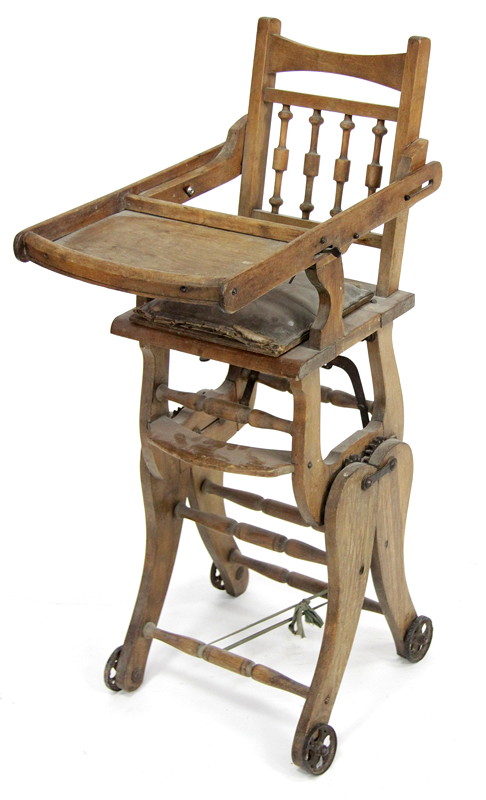 Appraisal: A child's early th Century metamorphic high chair converting to