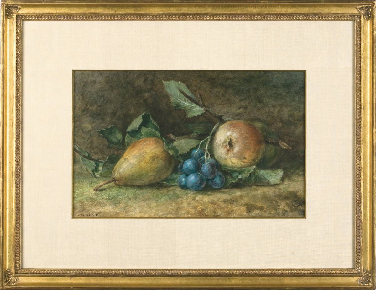 Appraisal: WILLIAM HENRY HUNT BRITISH - STILL-LIFE WITH PEAR GRAPES AND