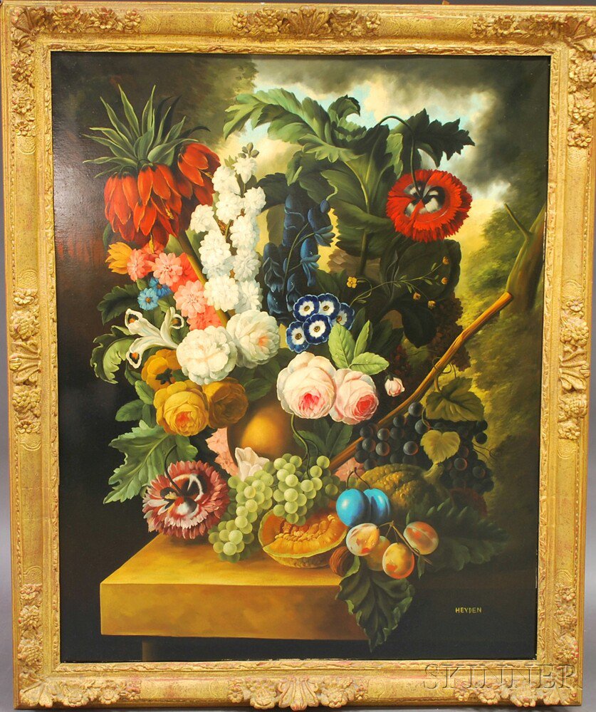 Appraisal: Dutch School th Century Style Still Life with Fruit and