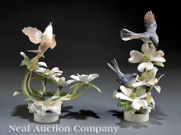 Appraisal: A Pair of Dorothy Doughty Birds c Blue-Grey Gnatcatcher and