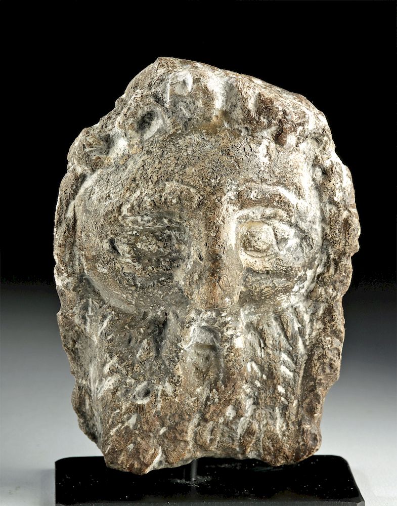 Appraisal: Medieval European Stone Head of a Saint Western Europe Medieval