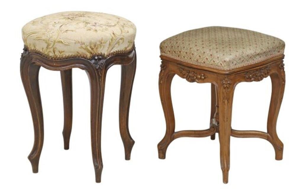 Appraisal: lot of French Louis XV style stools th c one