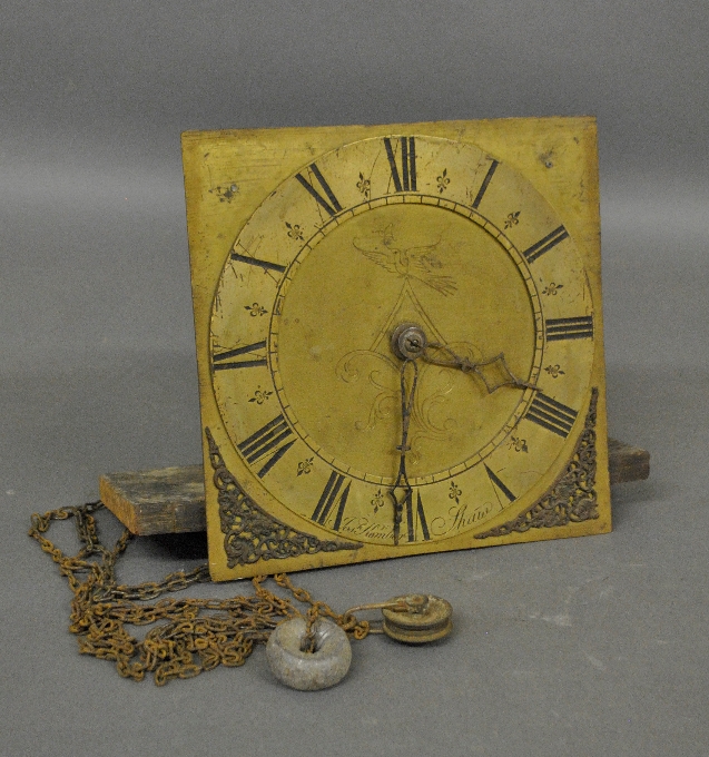 Appraisal: - Brass face clockworks with Roman numerals engraved Josh Kember