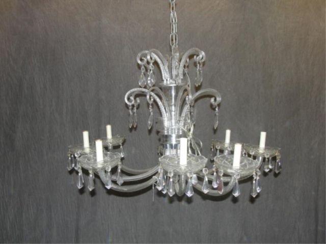 Appraisal: Arm Glass Cut Glass Chandelier From an East th Street