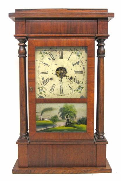 Appraisal: Mahogany columnar shelf clock f c andrews new york ny