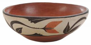 Appraisal: Santo Domingo Pueblo Pottery Decorated Dough Bowl American th century