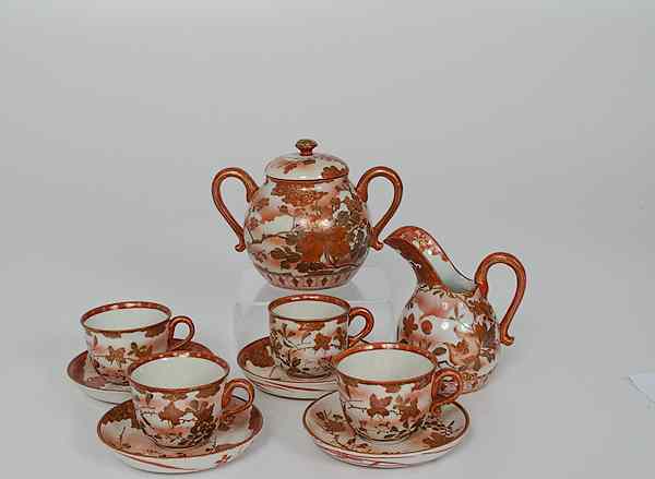 Appraisal: Japanese Kutani Tea Set Japan early th century A partial