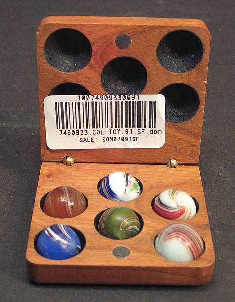 Appraisal: Indian Marbles Assorted Indian swirls measuring various color bases qty