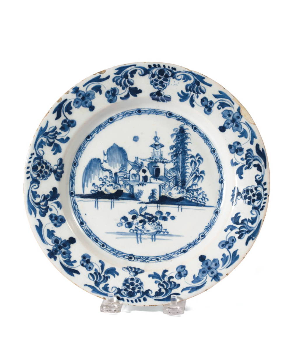 Appraisal: ENGLISH DELFT BLUE AND WHITE PLATE PROBABLY LIVERPOOL CIRCA -