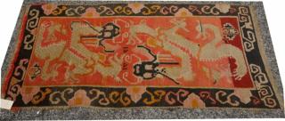 Appraisal: ' x ' Handmade Carpet with dragon motif Chi '