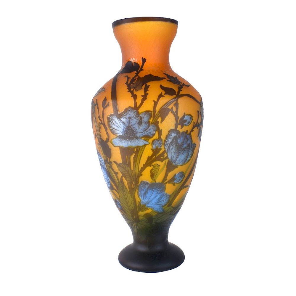 Appraisal: Galle Vase Large Modern Galle Art Nouveau Cameo Glass Vase