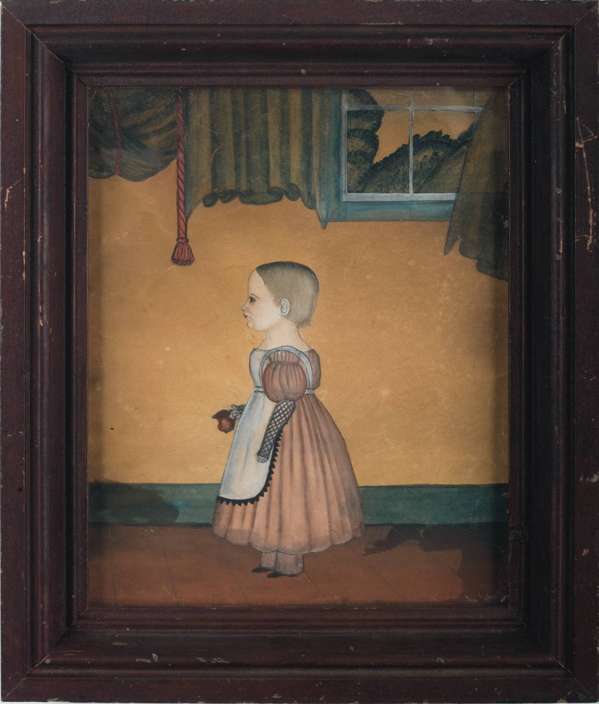 Appraisal: AMERICAN PROFILE PORTRAIT OF A YOUNG GIRL IN A PINK