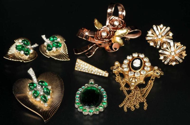 Appraisal: Lot of Antique Costume Jewelry Pieces Description Includes one floral