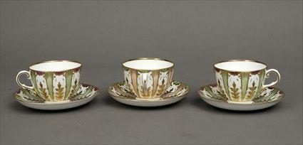 Appraisal: Royal Chelsea Gilt and Polychrome Decorated Bone China Tea Cups